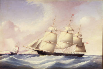 Artist unidentified, “Clipper 'Young America'”, United States, 1850–-1883, Oil on canvas, 24 × …
