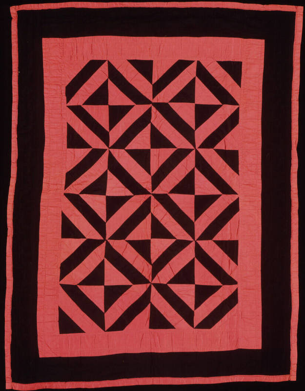 Mrs. Jacob Miller, “Split Block Crib Quilt,” Shipshewana, Indiana, 1920–1940, Cotton, sateen, 4…