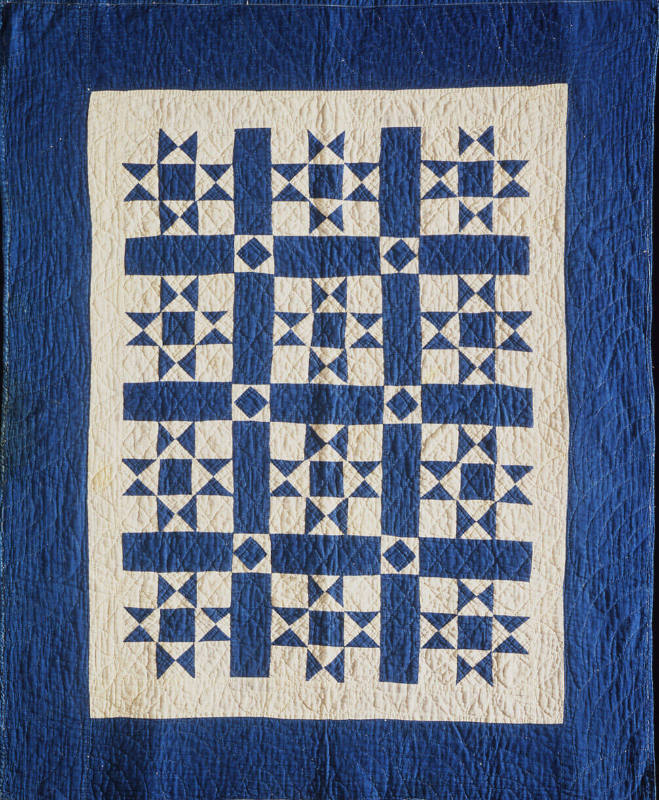 Polly Bontrager, “Ohio Star Crib Quilt,” Yoder Corner, near Honeyville, Indiana, 1910–1920, Cot…