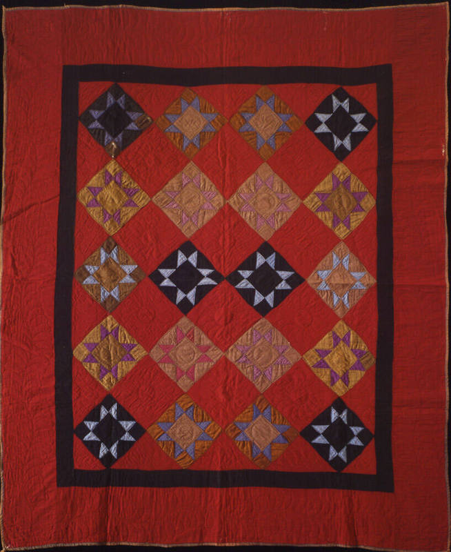 Artist unidentified, “Ohio Star Quilt,” Midwestern United States, 20th century, Wool, cotton ba…