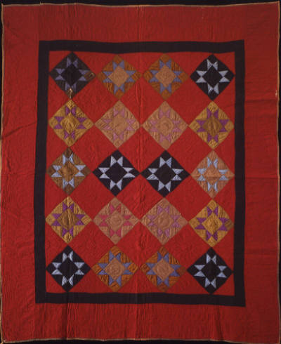 Artist unidentified, “Ohio Star Quilt,” Midwestern United States, 20th century, Wool, cotton ba…