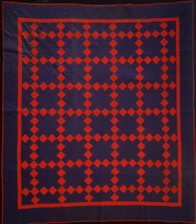 Mrs. Susan Lambright; quilted by Mrs. David Weaver, “Single Irish Chain Quilt”, Emma, Indiana, …