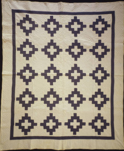 Artist unidentified, “Chimney Sweep Quilt,” Clinton Township, Indiana, 1920–1999, Cotton, 84 1/…