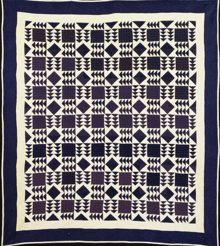 Clara Coon, “Wild Goose Chase Variation Quilt,” Kansas, 1920, Cotton, cotton muslin backing, wh…