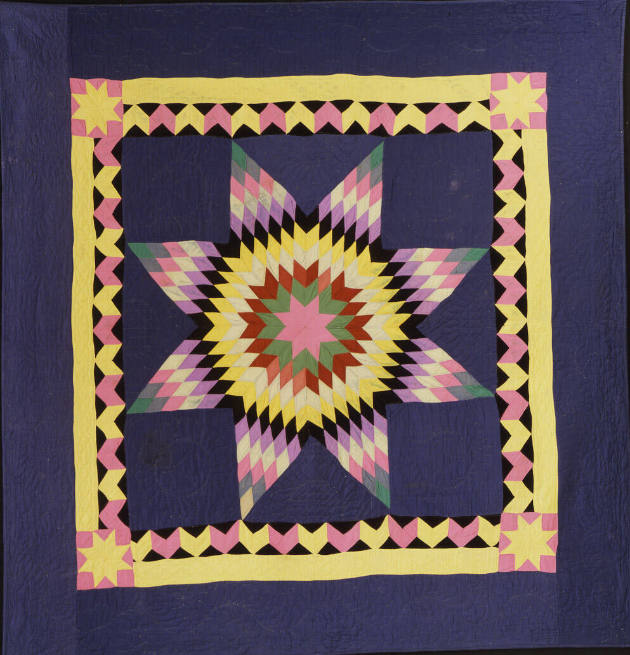 Amanda Yoder (dates unknown) and daughter, Anna (dates unknown), “Lone Star Quilt,” Honeyville,…