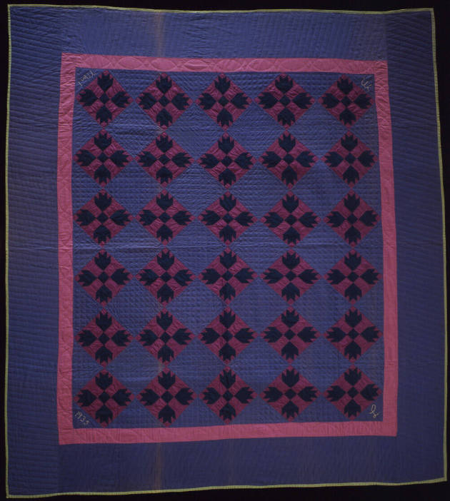 Pieced by Mrs. Joe S. Hostetler; quilted by Mary Frye, “Bear Paw Quilt”, Haven, Kansas, n.d., C…