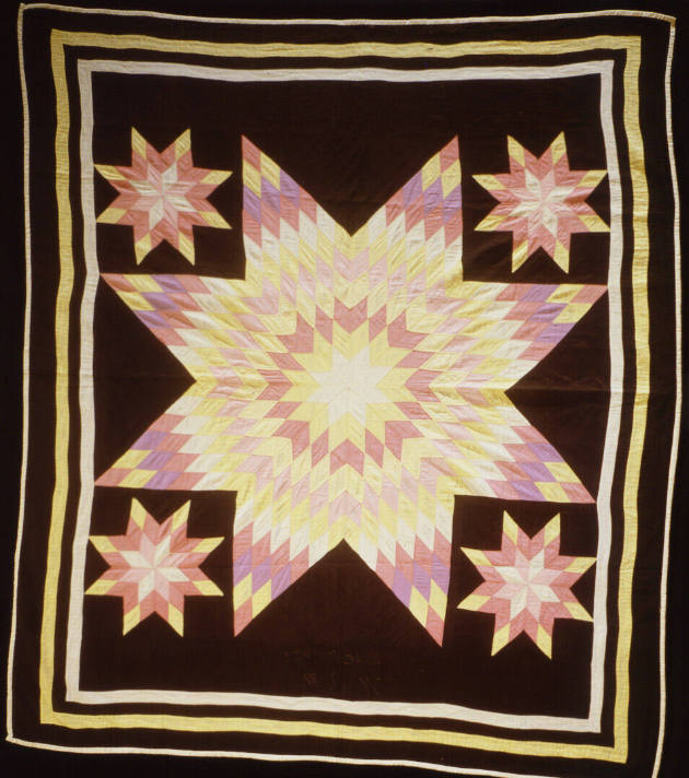 Artist unidentified, “Star of Bethlehem with Corner Stars Quilt”, Middlebury, Indiana, n.d., Co…