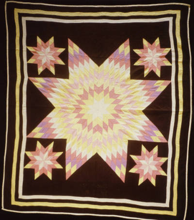 Artist unidentified, “Star of Bethlehem with Corner Stars Quilt”, Middlebury, Indiana, n.d., Co…