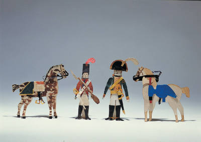 Artist unidentified, “Paper Dolls: Horses and Soldiers,” Boston, Massachussetts, c. 1840–1850, …