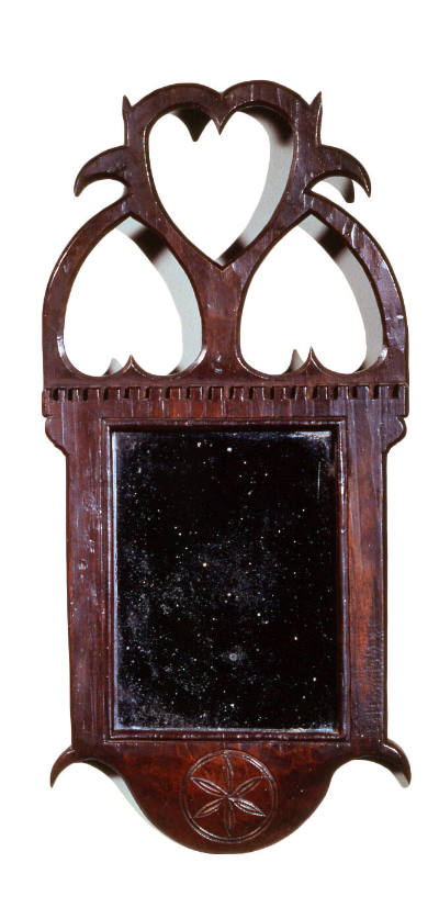 Artist unidentified, “Mirror with Carved Hearts”, Possibly Pennsylvania, 1750 - 1780, Carved an…
