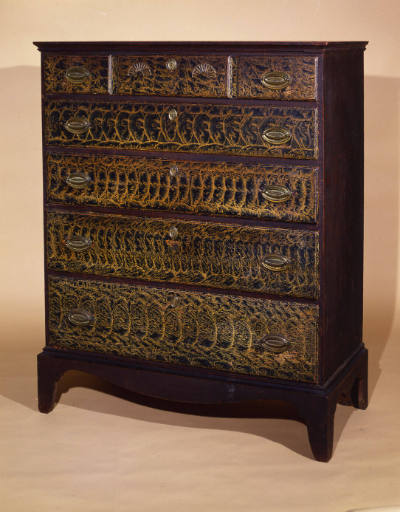 Artist unidentified, “Chest of Drawers,” New Hampshire, 1800, Paint on pine and maple, 46 × 37 …
