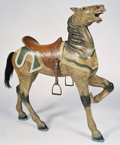 Solomon Stein, (1882–1937) and Harry Goldstein, (1867–1945), “Carousel Horse with Raised Head,”…