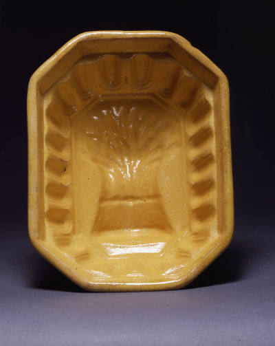 Artist unidentified, “Yellow Earthenware Mold: Wheat Sheaf Design”, Ohio Valley, 1860 - 1920, L…