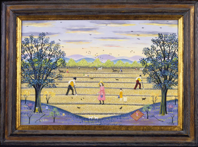 Mattie Lou O'Kelley, (1908-1997), “Planting the Riverbeds,” Maysville, Georgia, 1976, Oil on ca…