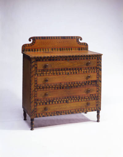 Artist unidentified, “Chest of Drawers,” Probably Maine, 1830, Paint on wood, 49 × 42 1/2 × 20 …