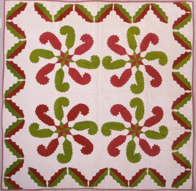 Unidentified women of the Walker household, “Princess Feather Quilt",” Vicinity of Oak Ridge, M…