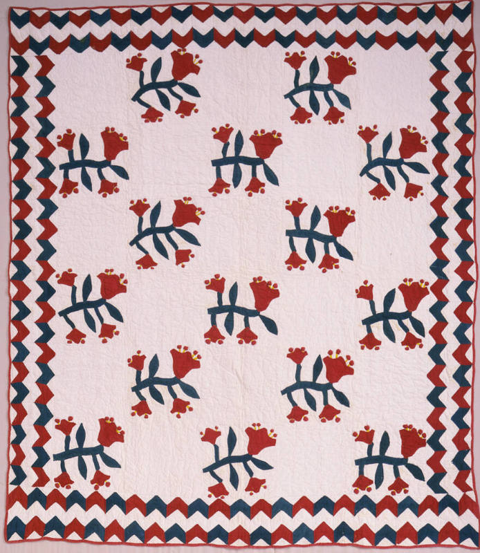 Margaret Walker, “Tulip Bouquet Quilt,” Vicinity of Oak Ridge, Missouri, 1880–1900, Cotton, 89 …