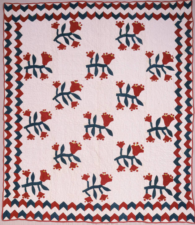 Margaret Walker, “Tulip Bouquet Quilt,” Vicinity of Oak Ridge, Missouri, 1880–1900, Cotton, 89 …
