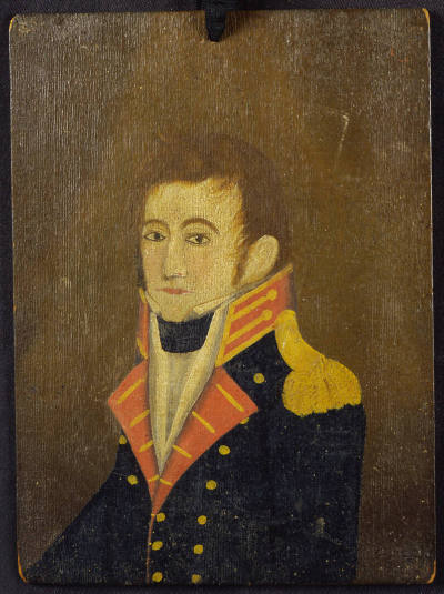 Artist unidentified, “Portrait of an Officer,” Possibly Marblehead, Massachusetts, 1815–1820, O…