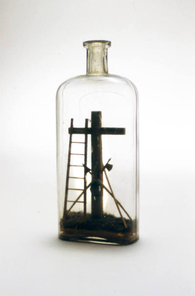 Artist unidentified, “Cross with Instruments of the Passion”, Possibly Massachusetts, n.d., Gla…