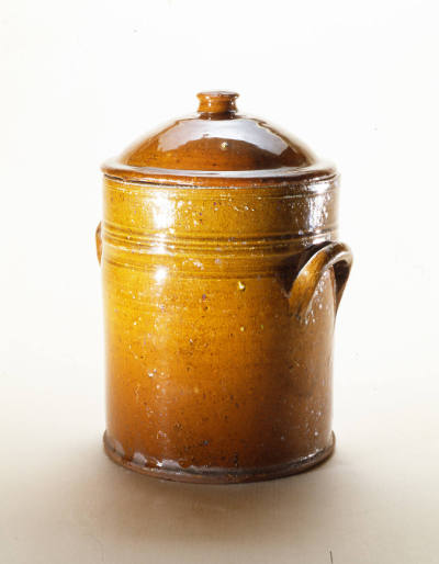 Artist unidentified, “Covered Redware Jar,” Probably Pennsylvania or Connecticut, 1850–1899, Gl…