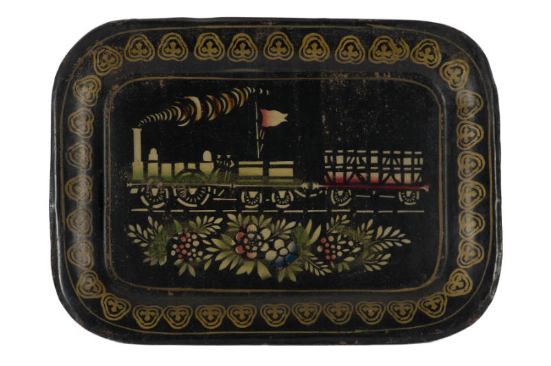 Artist unidentified, (1805-1900), “Tray,” United States, 1840s, Paint on tin, 12 x 9 in., Colle…