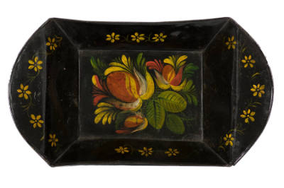 Stevens Shop, (act. 1798–1842), “Tray,” United States, early 1800s, Paint on tinplate, 13 1/2 x…