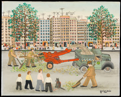 Vestie Davis, (1903–1978), Parks Department, New York City, 1964, Oil on canvas board, 11 1/2 ×…