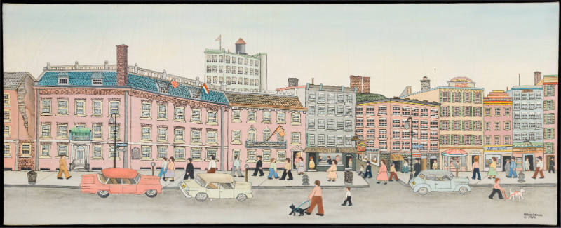 Vestie Davis, (1903–1978), Fraunces Tavern, New York City, 1964, Oil on canvas, 16 × 40", Beque…