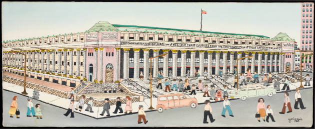 Vestie Davis, (1903–1978), Main Post Office, New York City, 1965, Oil on canvas, 18 × 30", Bequ…