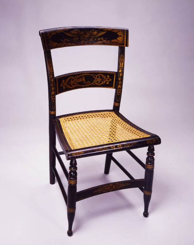 Artist unidentified, (1805-1900), “Chair,” United States, 1830s, Paint on wood and cane, 34 1/2…
