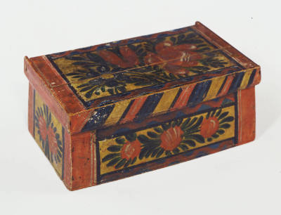 AArtist unidentified, (1805-1900), “Box,” United States, 1800s, Paint on wood, 4 1/8 x 11 x 6 3…