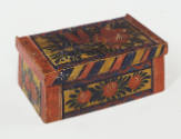 Artist unidentified, (1805-1900), “Box,” United States, 1800s, Paint on wood, 4 1/8 x 11 x 6 3/…