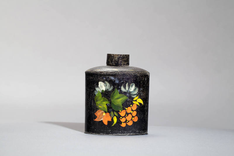 Artist unidentified, “Tea Canister”, Probably Stevens Plains (now Westbrook), Maine, Early 19th…