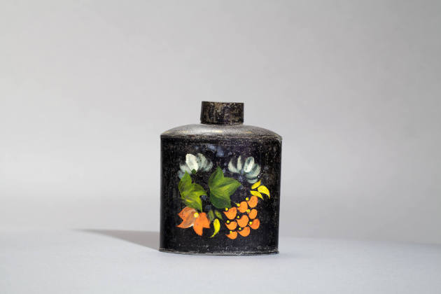 Artist unidentified, “Tea Canister”, Probably Stevens Plains (now Westbrook), Maine, Early 19th…