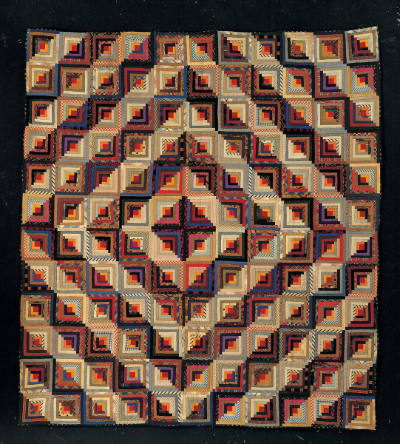Log Cabin Quilt, Barn Raising Variation
Mary Jane Smith and Mary Morrell Smith
Photo by Schec…