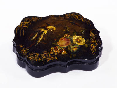 Artist unidentified, (1805-1900), “Box,” United States, 1840–1860, Paint on papier mache, 1 3/4…