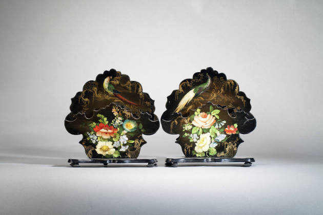 Artist unidentified, “Letter Paper Holders”, England, 1850, Papier-mâché, 8 x 7 1/4 x 3 in. eac…