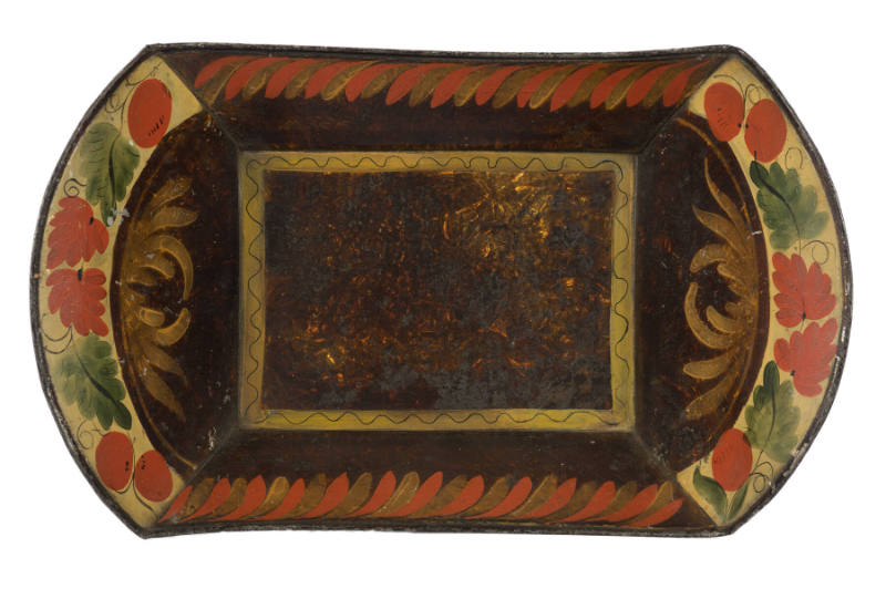 Artist unidentified, “Bread Tray”, Eastern United States, 19th Century, Paint on tinplate, 10 1…