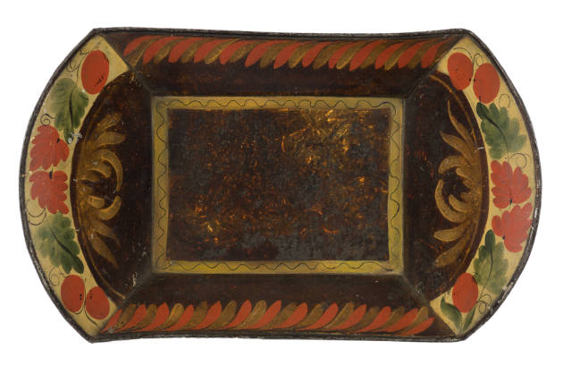 Artist unidentified, “Bread Tray”, Eastern United States, 19th Century, Paint on tinplate, 10 1…