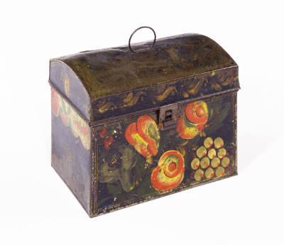 Artist unidentified, “Document Box”, Eastern United States, 19th Century, Paint on tinplate, 7 …