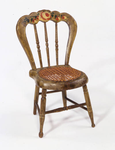 Artist unidentified, “Miniature Chair”, Eastern United States, 1860 – 1870, Paint on wood, cane…