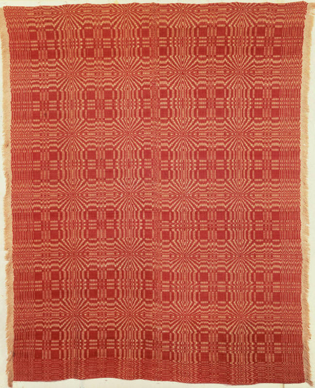 Artist unidentified, “Overshot Coverlet: Sunrise Pattern,” Northeastern United States, 1800–184…