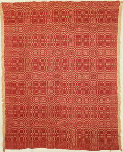 Artist unidentified, “Overshot Coverlet: Sunrise Pattern,” Northeastern United States, 1800–184…