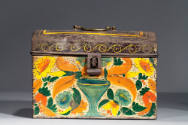 Artist unidentified, “Trunk”, Eastern United States, 19th Century, Paint on tinplate, 7 1/8 x 9…