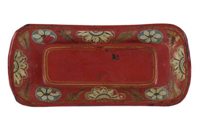 Artist unidentified, “Tray”, Wolverhampton, England, Early 19th Century, Paint on metal, 1 x 9 …