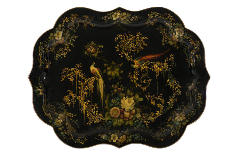 Artist unidentified, “Tray”, Midlands, England, Late 19th Century, Paint on tinplate, 25 x 19 3…