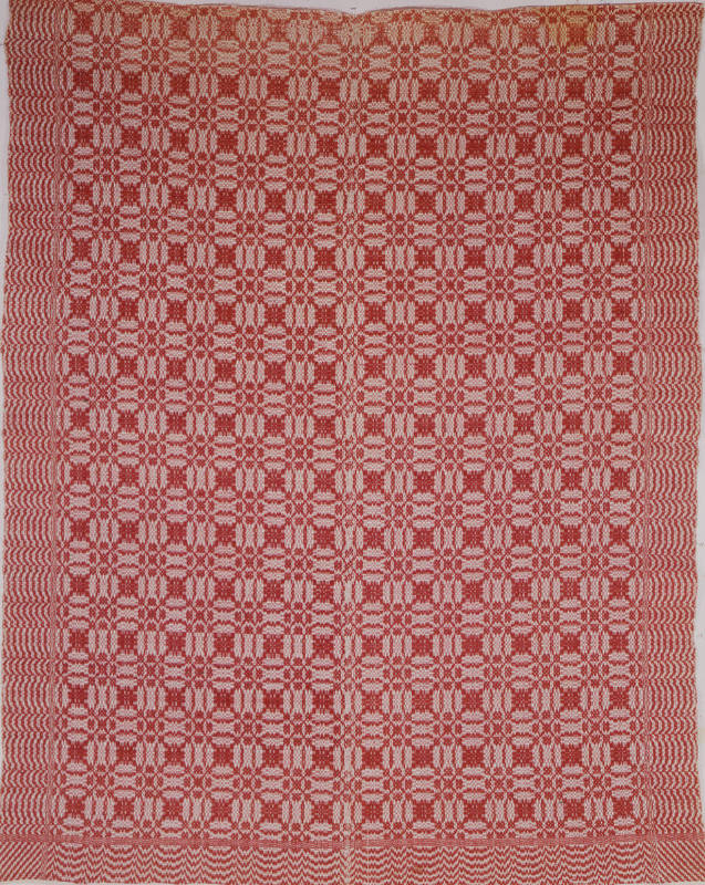 Artist unidentified, “Overshot Coverlet”, United States, c. 1830, Wool, Cotton, 86 × 68 in., Co…