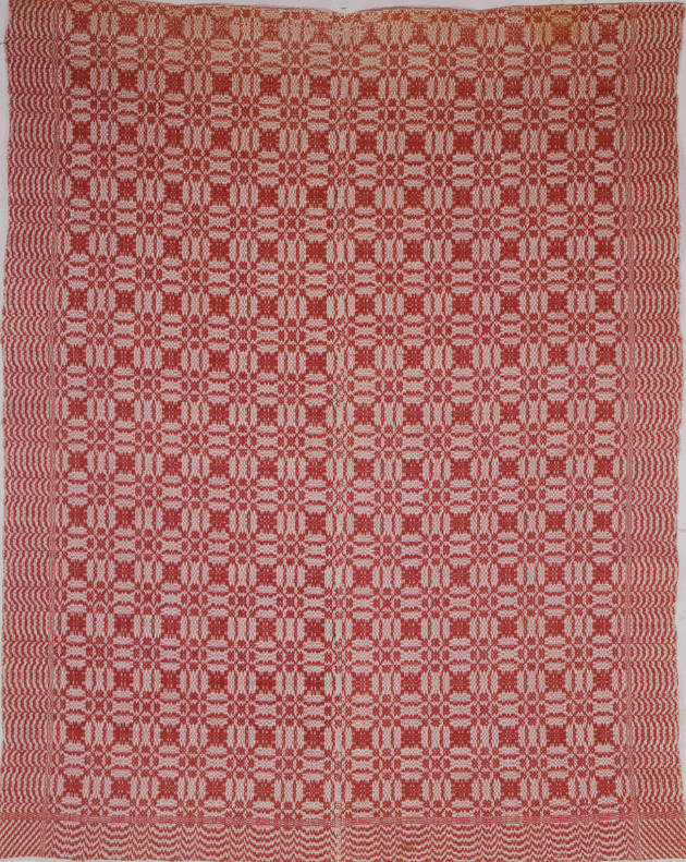 Artist unidentified, “Overshot Coverlet”, United States, c. 1830, Wool, Cotton, 86 × 68 in., Co…