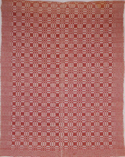 Artist unidentified, “Overshot Coverlet”, United States, c. 1830, Wool, Cotton, 86 × 68 in., Co…
